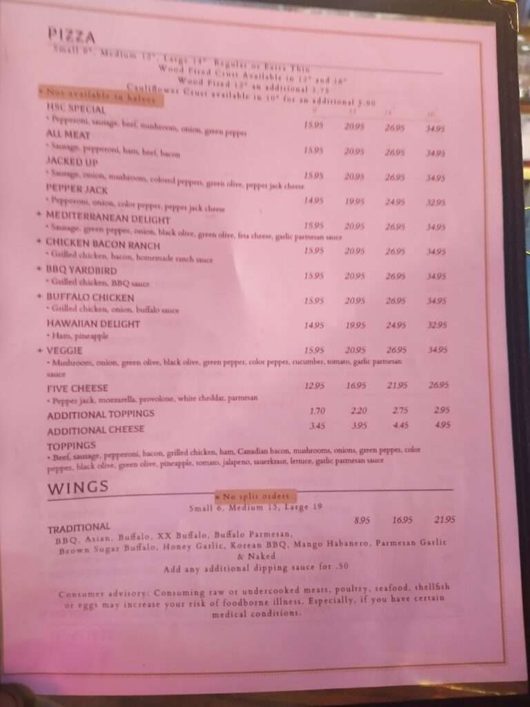 Haverhill Social Club menu 4